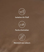 Veste casual compactable en duvet synthétique zippée à col montant et manches longues avec poches