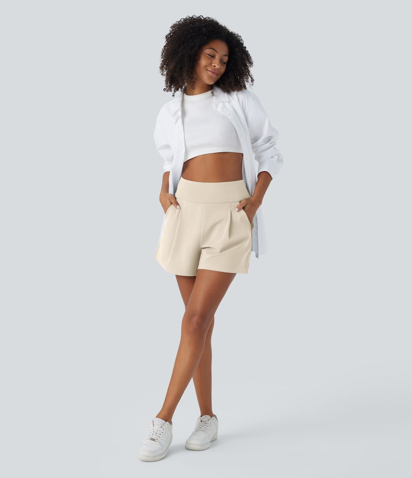 Short de travail large taille haute DayStretch avec poches