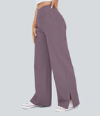 Pantalon yoga large croisé avec ourlet et poches DayStretch - Smile