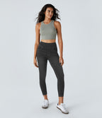 Leggings 7/8 décontractés en denim taille haute avec poches Halara Flex™