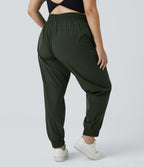Jogging de Randonnée Grande Taille Taille Haute avec Ceinture Élastique