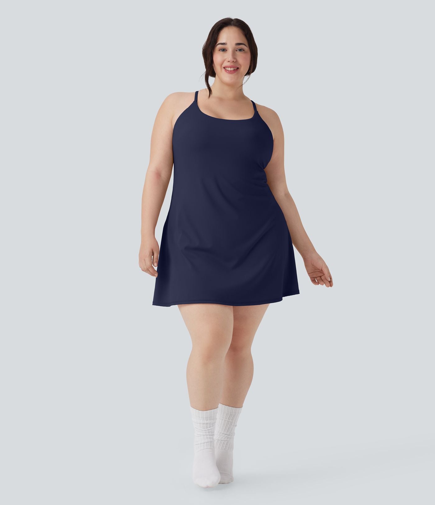 Robe de sport grande taille dos nu Softlyzero™ Plush - longueur rallongée - Easy Peasy Edition