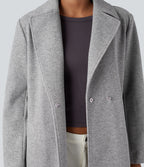 Manteau polaire long ceinturé manches longues avec poches