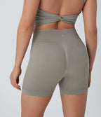 Short cycliste yoga 10 cm taille haute froncé sans couture OneForm Seamless Flow