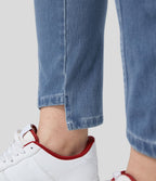 Halara Flex™ Jean Skinny Grande Taille Casual en Tricot Extensible Taille Mi-Haute avec Bouton et Fermeture Éclair et Plusieurs Poches
