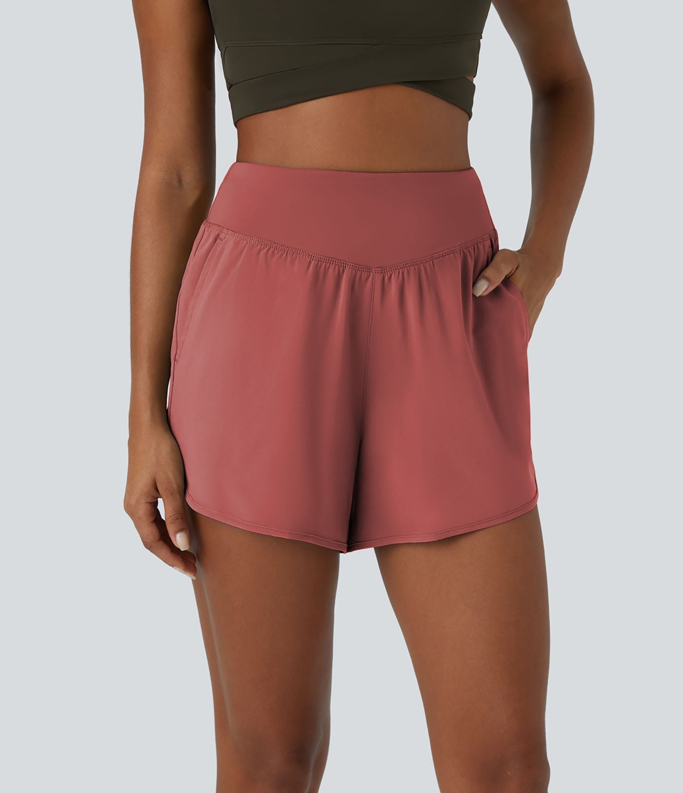 Breezeful™ Shorts 10cm Casual à Séchage Rapide Taille Haute et Poche Latérale