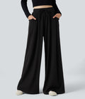 Pantalon baggy côtelé taille ajustable avec cordon de serrage et poches