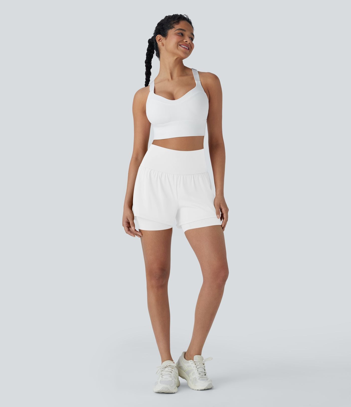 Short de yoga 2-en-1 SoftlyZero™ Airy taille très haute effet frais InstantCool 12,5 cm avec poches
