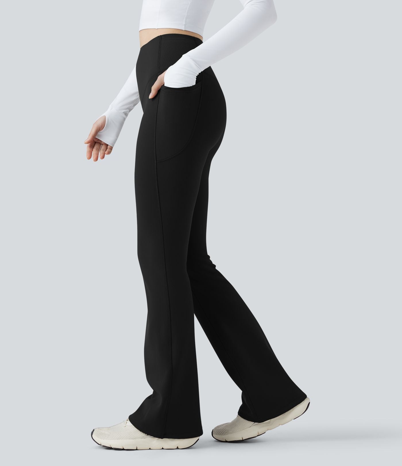 Pantalon de yoga bootcut gainant taille haute extra chaud Halara UltraSculpt™ avec poches