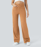 Pantalon taille haute coupe droite DayStretch avec poches
