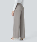 Halara Flex™ Pantalon Tailleur Droit à Taille Haute avec Pli Poches Latérales en Crêpe