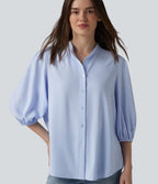 Chemise décontractée manches 3/4 bouffantes