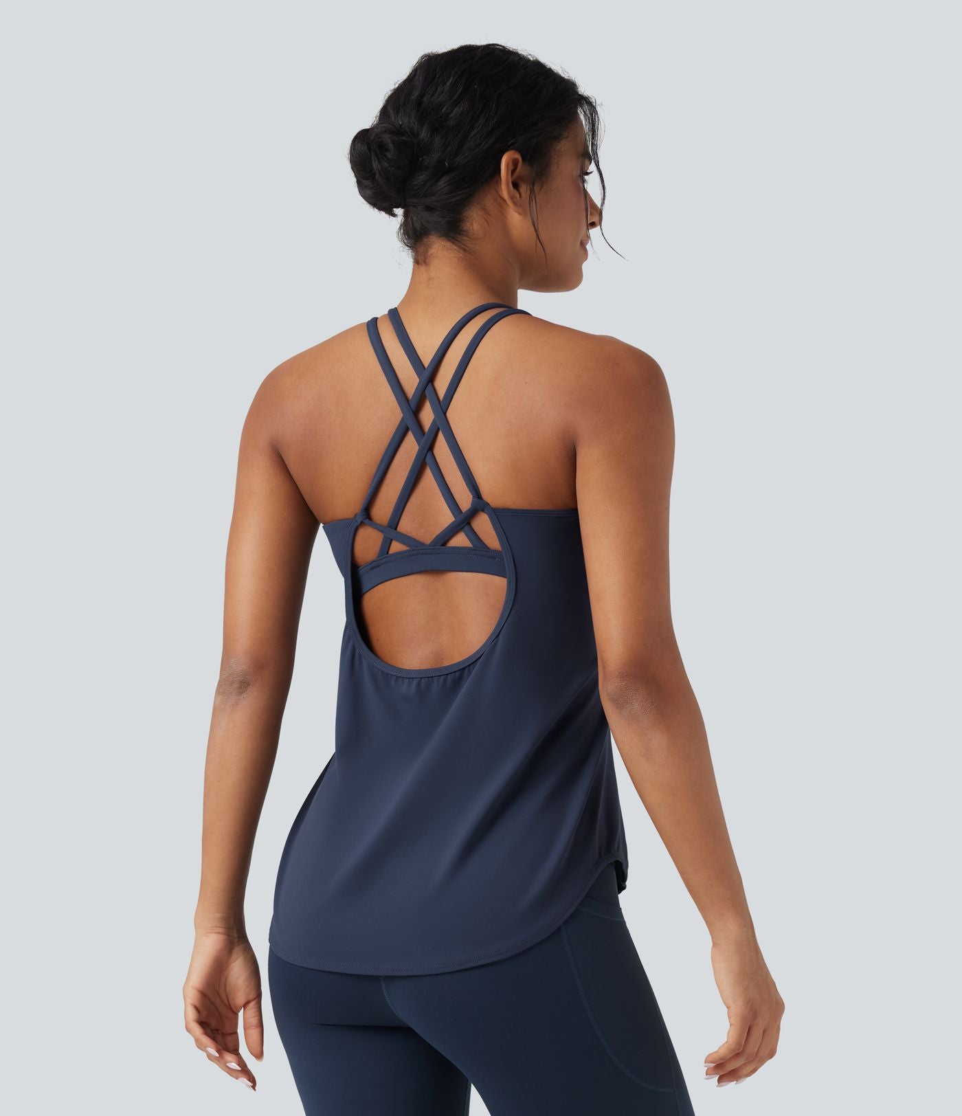 Débardeur running Halara UltraSculpt™ col rond dos croisé bonnets E-G