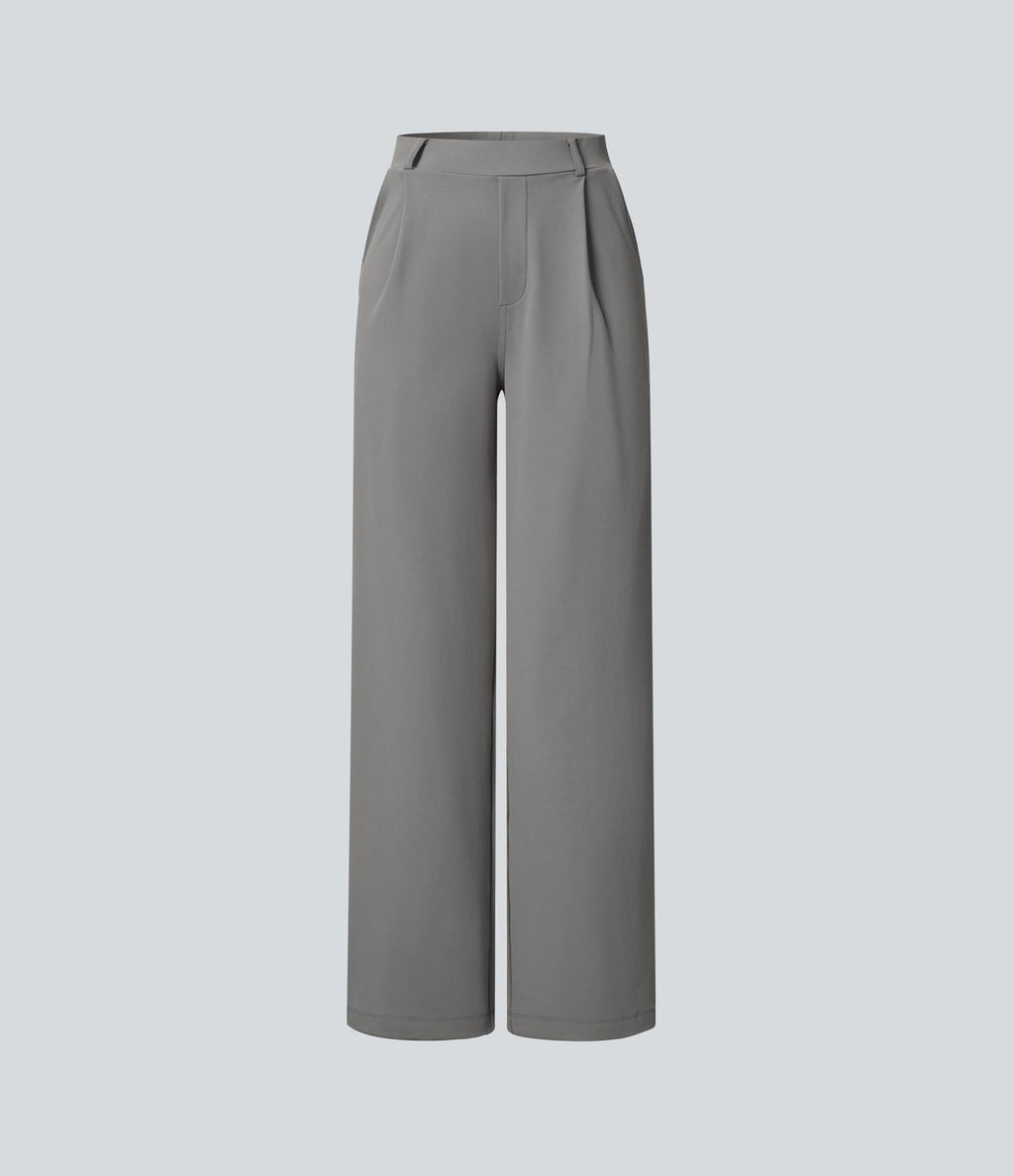 Pantalon tailleur Halara Flex™ DayStretch gainant coupe droite taille haute avec poches