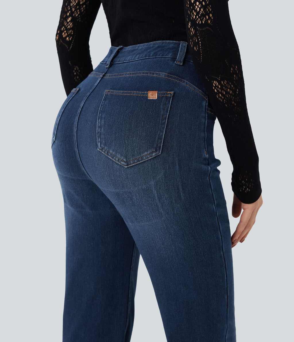 Legging denim bootcut Halara Flex™ gainant effet push-up taille haute avec poches