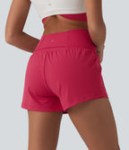 Short de yoga 2-en-1 SoftlyZero™ Airy croisé taille haute 7,5 cm effet frais InstantCool avec poches