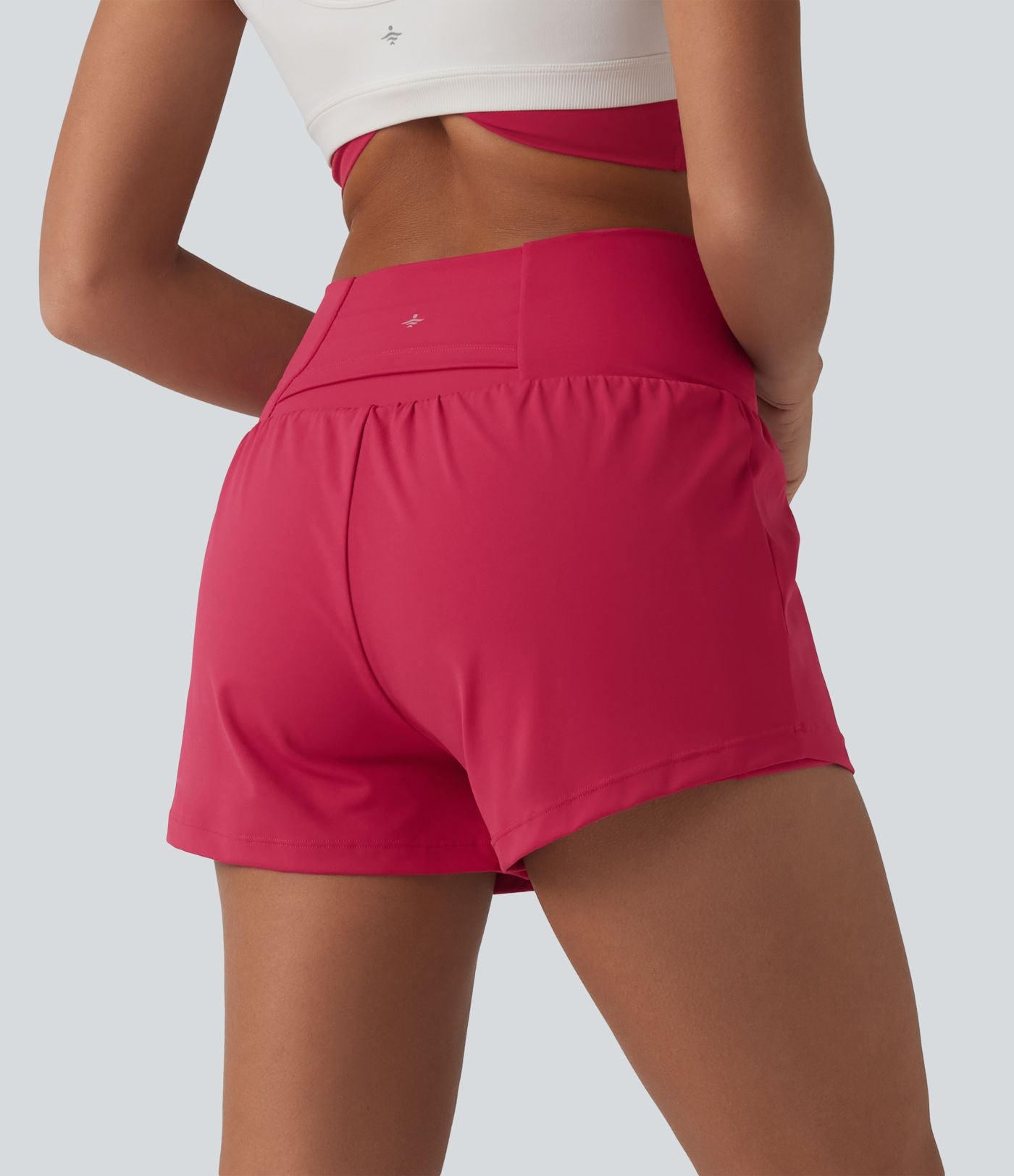 Short de yoga 2-en-1 SoftlyZero™ Airy croisé taille haute 7,5 cm effet frais InstantCool avec poches