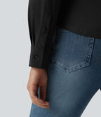 Chemise casual infroissable à manches longues et séchage rapide
