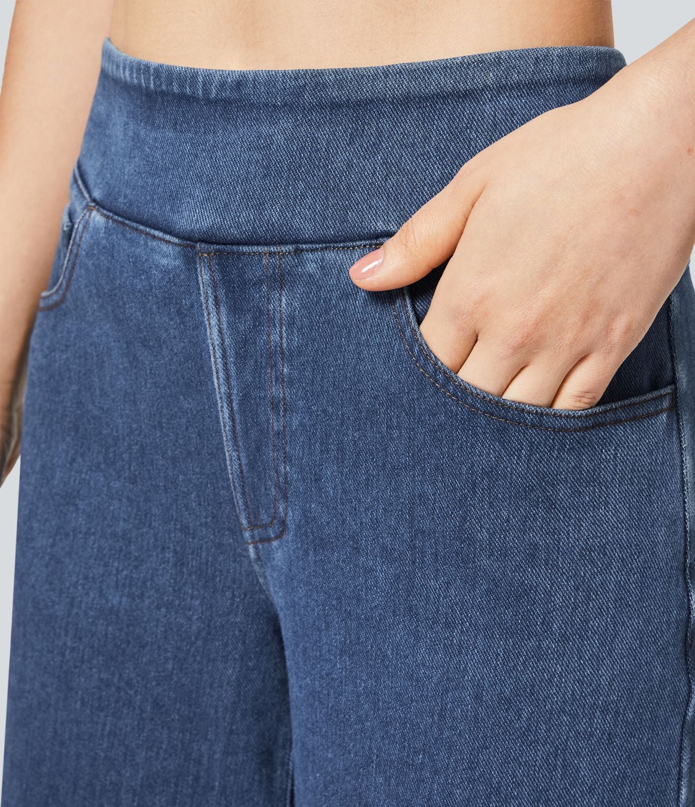 Halara Flex™ Denim Heat Jean large casual taille haute avec poches