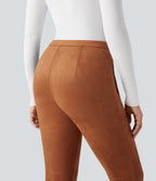 Legging suédine taille haute avec poches