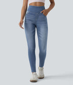 Jean skinny 7/8 casual taille haute Halara Flex™ avec poches