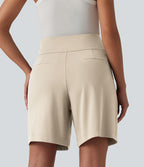 Short tailleur ample DayStretch taille haute 17,5 cm avec poches