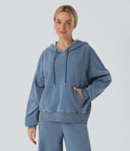 Sweat à capuche décontracté en denim Halara Flex™ avec poche
