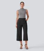 Pantalon capri de travail coupe droite taille haute Halara Flex™ DayStretch avec poches latérales