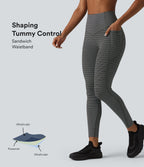 Halara UltraSculpt™ Legging de course à rayures jacquard taille haute ventre plat avec poches