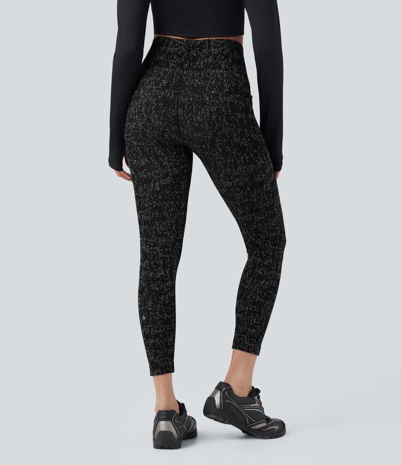 Legging yoga 7/8 taille haute moucheté sans couture OneForm Seamless Flow avec poches