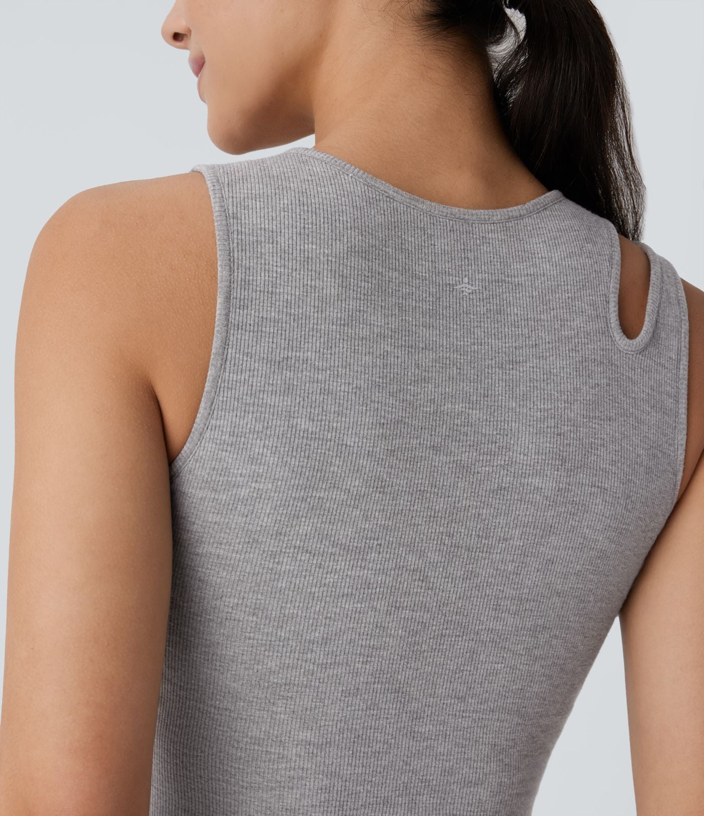 Débardeur de yoga crop top côtelé extensible respectueux de la peau