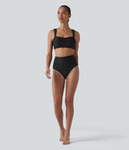 Haut de bikini push-up à encolure carrée rayé et pailleté