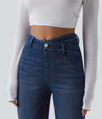 Jean Halara Flex™ taille haute croisé gainant bootcut décontracté avec poches