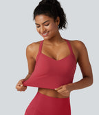 SoftlyZero™ Plush Débardeur de yoga court col cœur avec soutien-gorge intégré