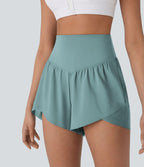 Breezeful™ Short yoga taille haute avec poche arrière ourlet croisé séchage rapide
