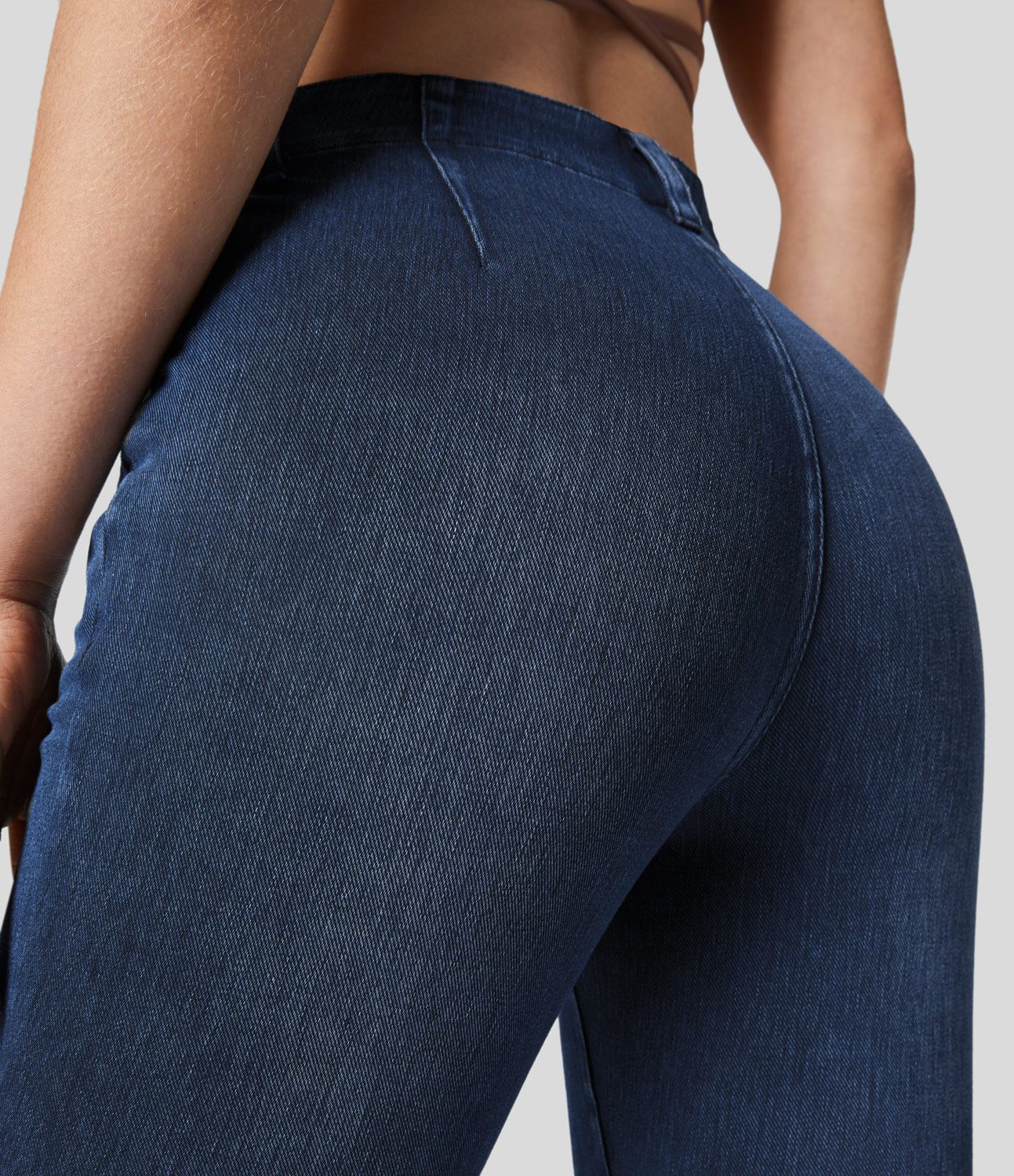 Halara Flex™ Legging Capri Casual Taille Midi Avec Poche Latérale En Tricot Extensible