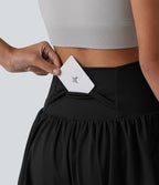 Short de yoga 2-en-1 SoftlyZero™ Airy effet frais InstantCool taille haute 7,5 cm avec poches