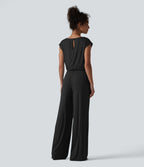 Combinaison casual sans manches col V cordon de serrage avec poches - Easy Peasy