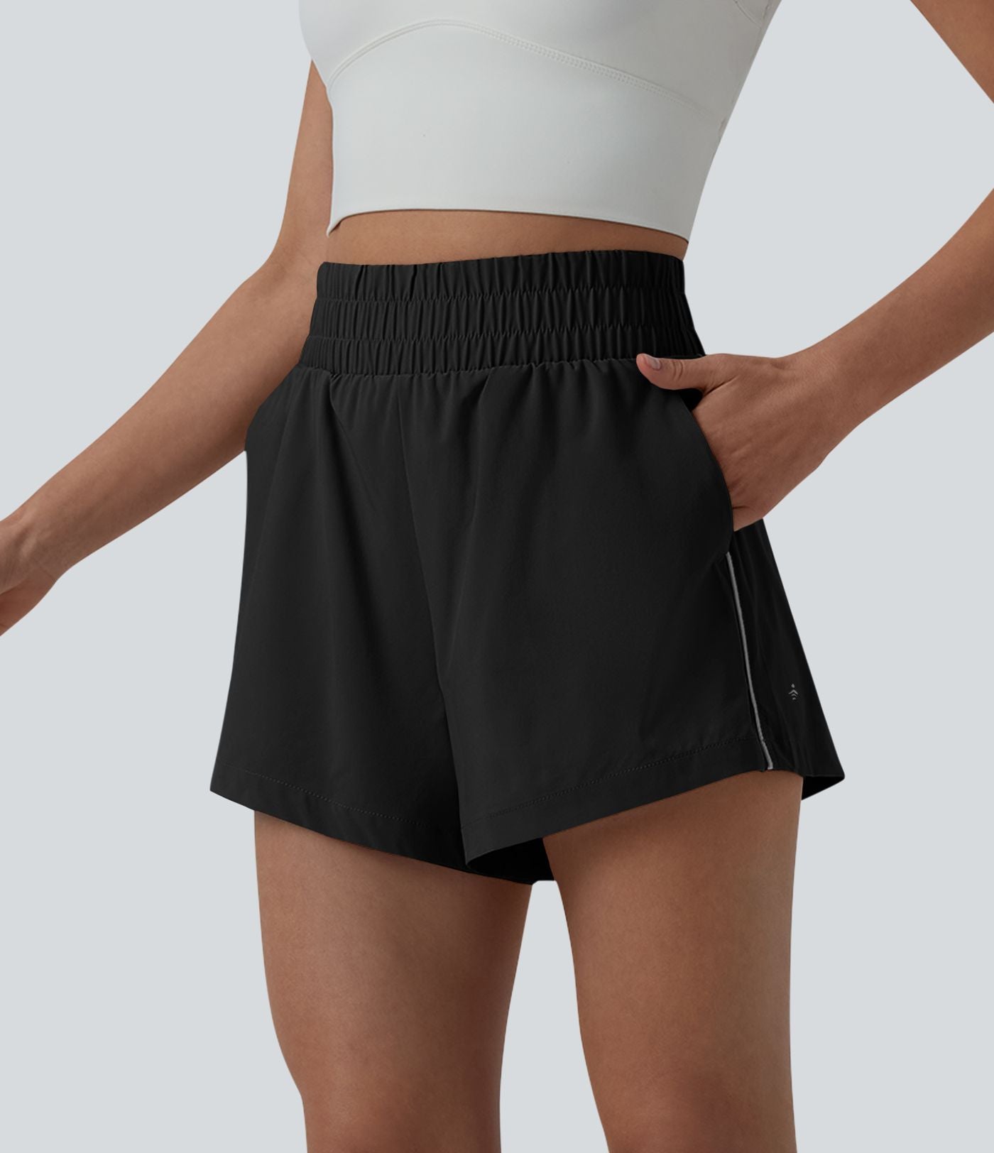 Short sport 2-en-1 taille haute réfléchissant à séchage rapide Breezeful™ avec poches