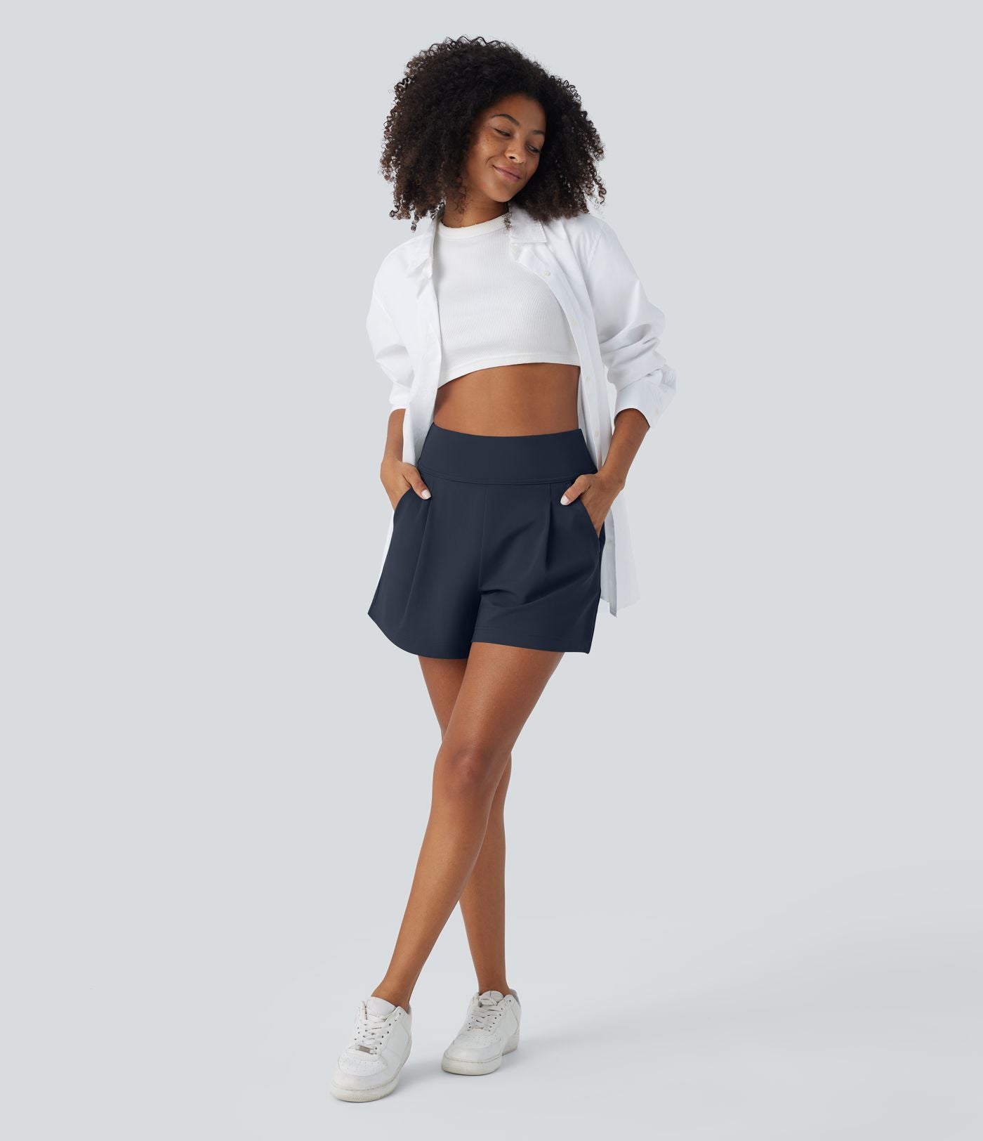 Short de travail large taille haute DayStretch avec poches