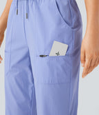 Pantalon de randonnée déperlant et résistant à l'usure, taille moyenne à cordon, poches multiples et doublure polaire