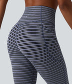 Halara UltraSculpt™ Legging de course à rayures jacquard taille haute ventre plat avec poches