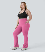 Pantalon de yoga à coupe bootcut gainant taille haute grande taille avec poches Halara UltraSculpt™