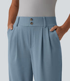 Halara Flex™ Pantalon tailleur fuselé taille haute en tissu gaufré avec poches