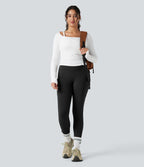 Legging de randonnée polaire gainant taille haute avec poches