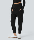 Jogging jogging cargo sarouel en polaire taille haute avec poches multiples