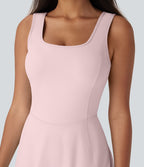 Robe SoftlyZero™ Airy de danse mini 2-en-1 dos nu, col U, bretelles croisées, poches latérales et effet frais InstantCool, accès facile Easy Peasy