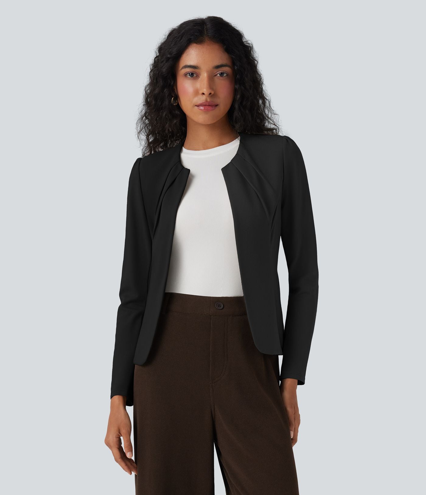 Blazer de travail col rond à agrafes
