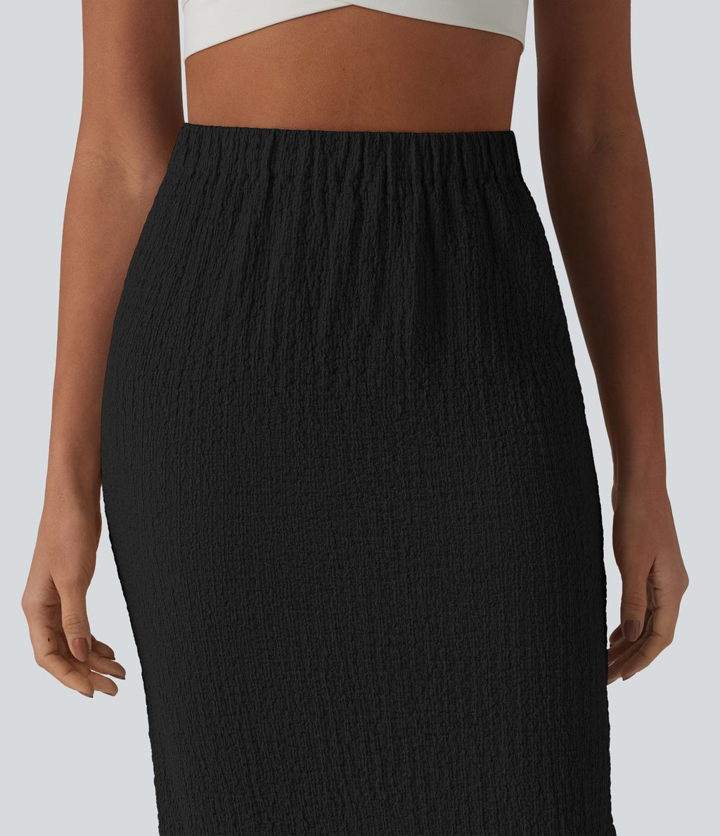 Jupe midi décontractée taille haute