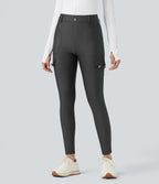 Legging 7/8 brillant taille haute avec poches